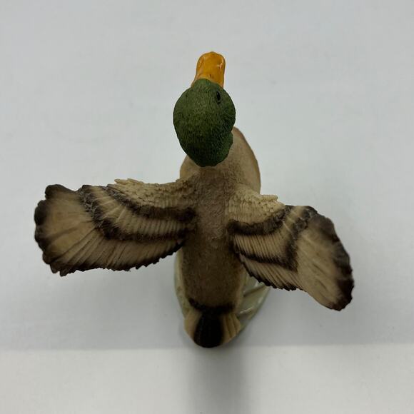 Vintage HTF Stone Critters Resin Mallard Duck 4" Figurine 1990 Open Wings Flight - Picture 2 of 12